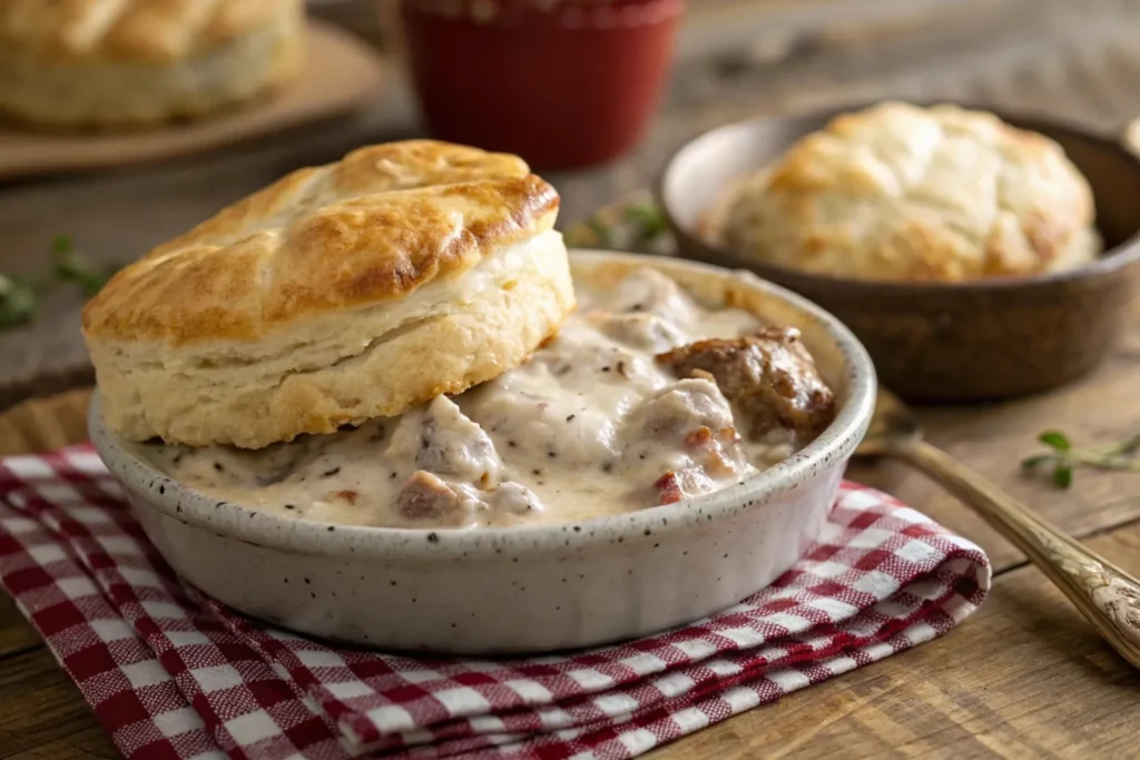 sausage gravy and biscuit pie