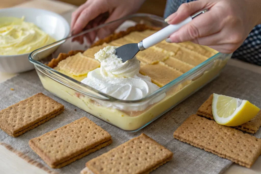 no-bake lemon eclair cake