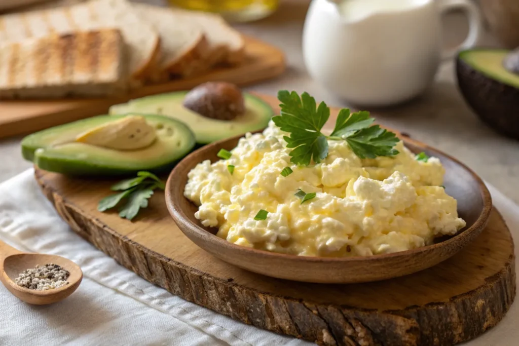 scrambled eggs and cottage cheese