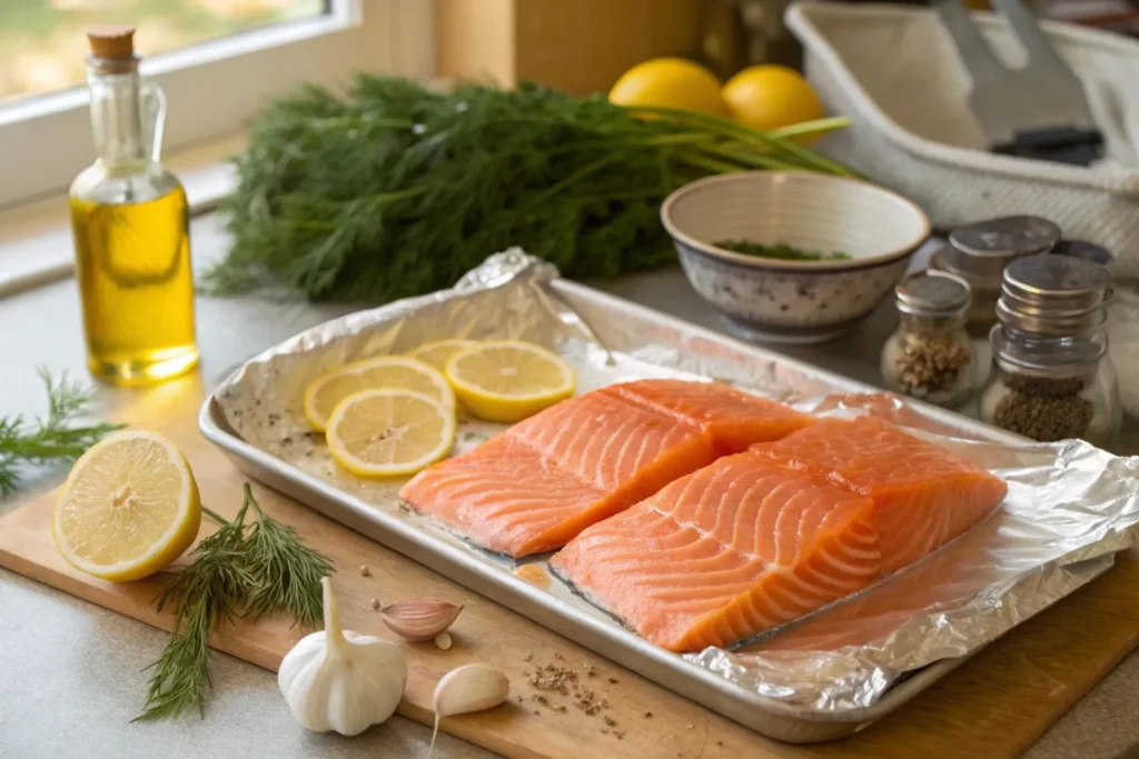 grilled salmon in foil​