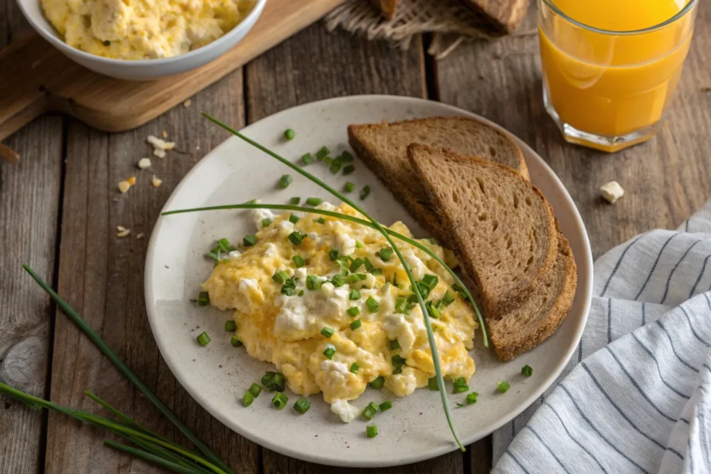 scrambled eggs with cottage cheese