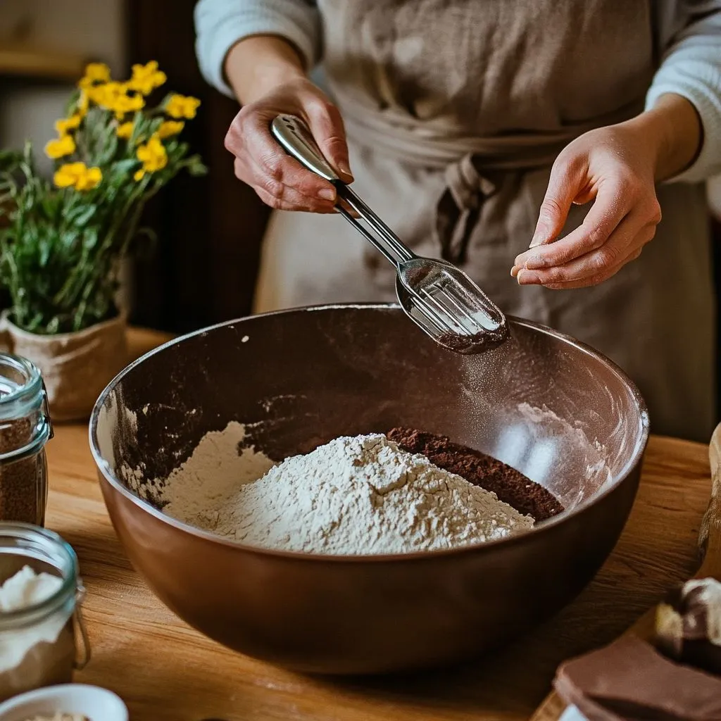 chocolate dessert with flour and instant yeast