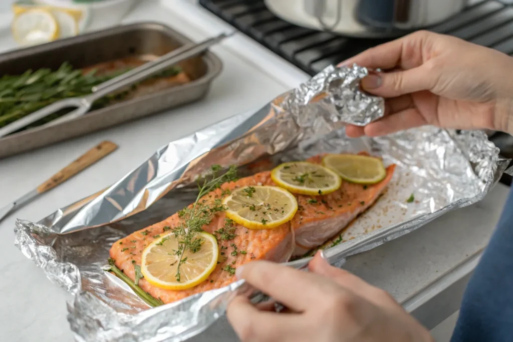 grilled salmon in foil​