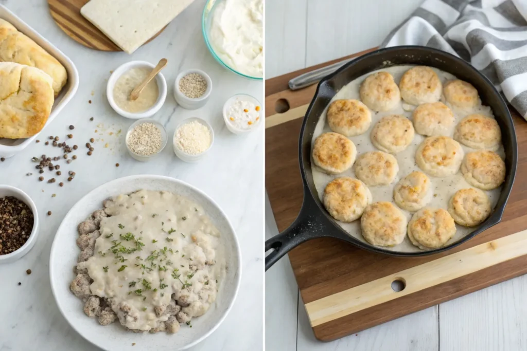 sausage gravy and biscuit pie