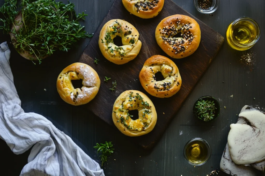 her 3-ingredient garlic bagels